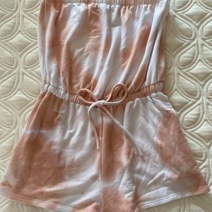 Cute boutique pink tye dye romper beach coverup size small